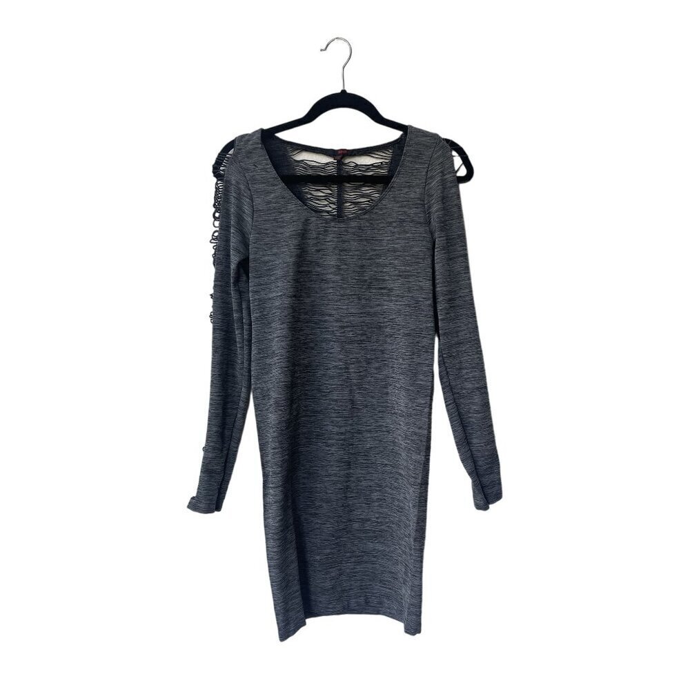 Bongo Mini Dress Y2K Whimsigoth Grunge Vintage Size L Long Sleeve Destroyed